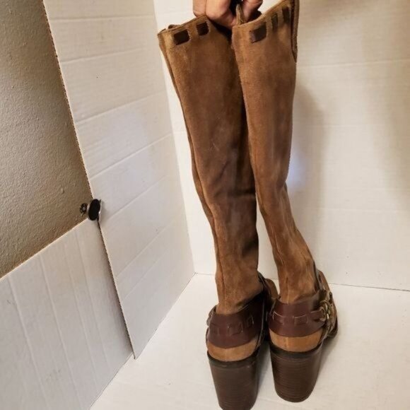 Jessica Simpson Tall Leather Heeled Boots Square Toe Lanasi Women's WOMAN'S 8 B - Picture 6 of 16